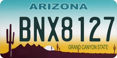 AZ license plate BNX8127