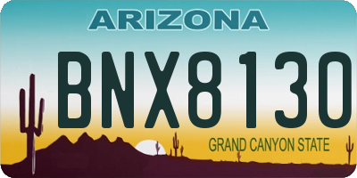 AZ license plate BNX8130
