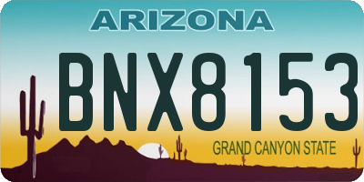AZ license plate BNX8153
