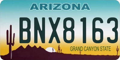 AZ license plate BNX8163
