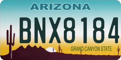 AZ license plate BNX8184