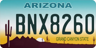 AZ license plate BNX8260