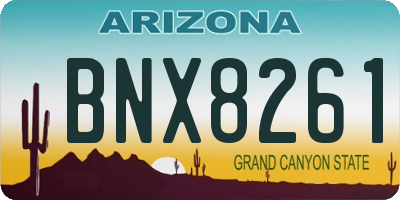 AZ license plate BNX8261