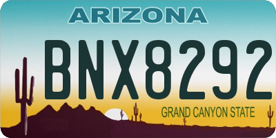 AZ license plate BNX8292