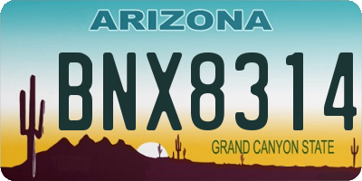 AZ license plate BNX8314
