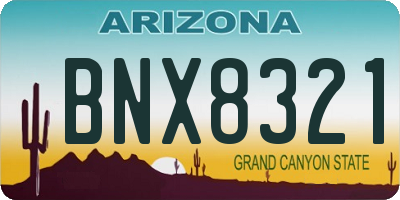 AZ license plate BNX8321