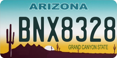 AZ license plate BNX8328