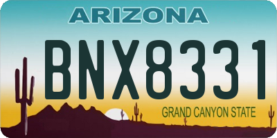 AZ license plate BNX8331