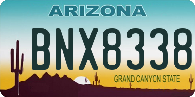 AZ license plate BNX8338