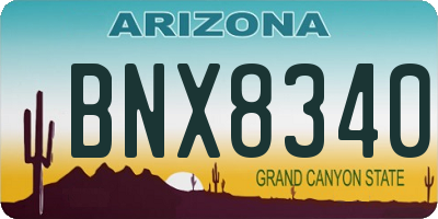 AZ license plate BNX8340