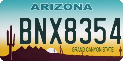 AZ license plate BNX8354