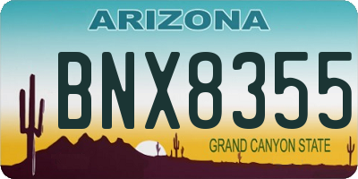 AZ license plate BNX8355