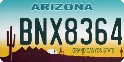 AZ license plate BNX8364