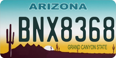 AZ license plate BNX8368