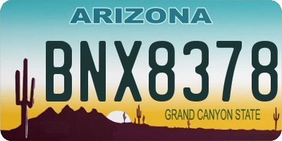 AZ license plate BNX8378