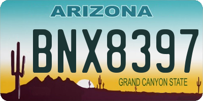 AZ license plate BNX8397