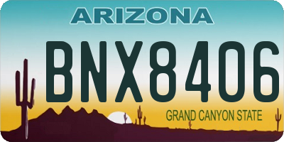 AZ license plate BNX8406