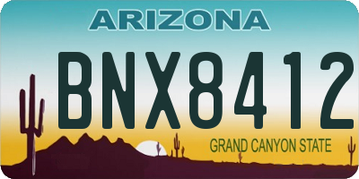 AZ license plate BNX8412