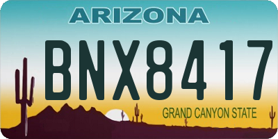 AZ license plate BNX8417