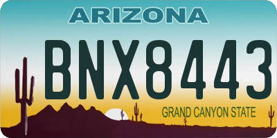 AZ license plate BNX8443