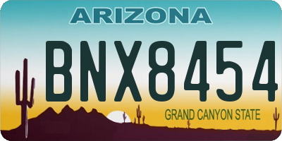 AZ license plate BNX8454