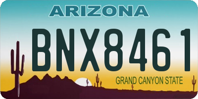 AZ license plate BNX8461
