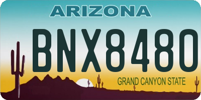 AZ license plate BNX8480