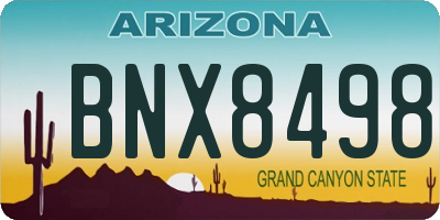 AZ license plate BNX8498
