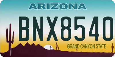 AZ license plate BNX8540