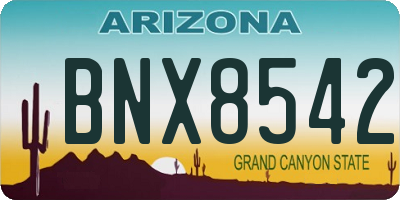 AZ license plate BNX8542