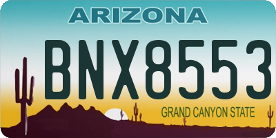 AZ license plate BNX8553
