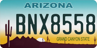 AZ license plate BNX8558