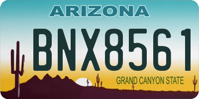AZ license plate BNX8561