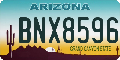 AZ license plate BNX8596