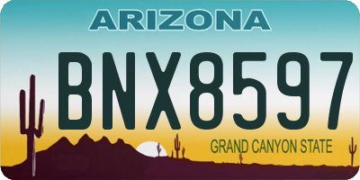 AZ license plate BNX8597
