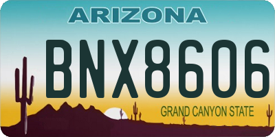 AZ license plate BNX8606
