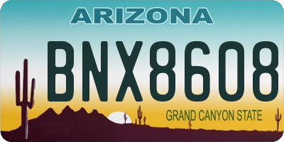AZ license plate BNX8608