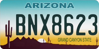 AZ license plate BNX8623