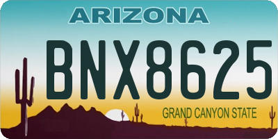 AZ license plate BNX8625