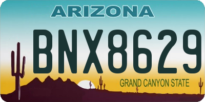 AZ license plate BNX8629