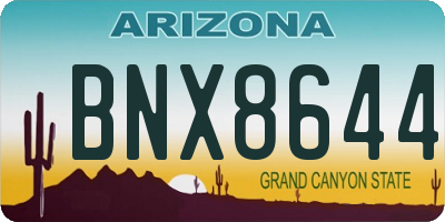 AZ license plate BNX8644
