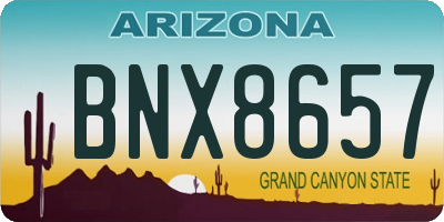 AZ license plate BNX8657