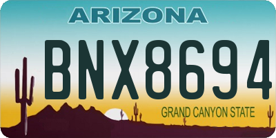 AZ license plate BNX8694