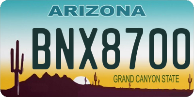 AZ license plate BNX8700