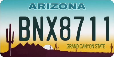 AZ license plate BNX8711