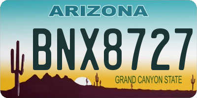 AZ license plate BNX8727