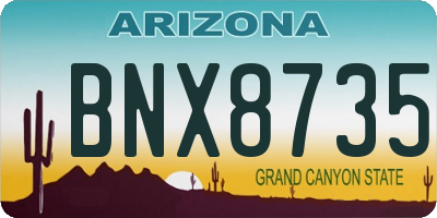 AZ license plate BNX8735