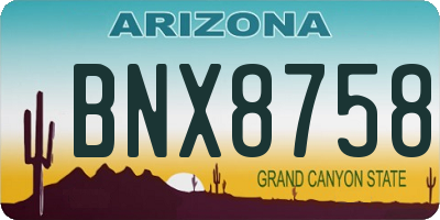 AZ license plate BNX8758