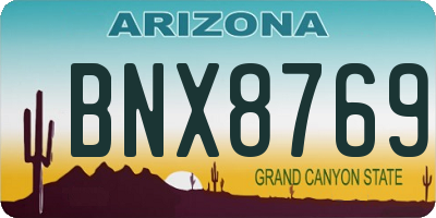 AZ license plate BNX8769