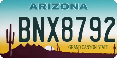 AZ license plate BNX8792